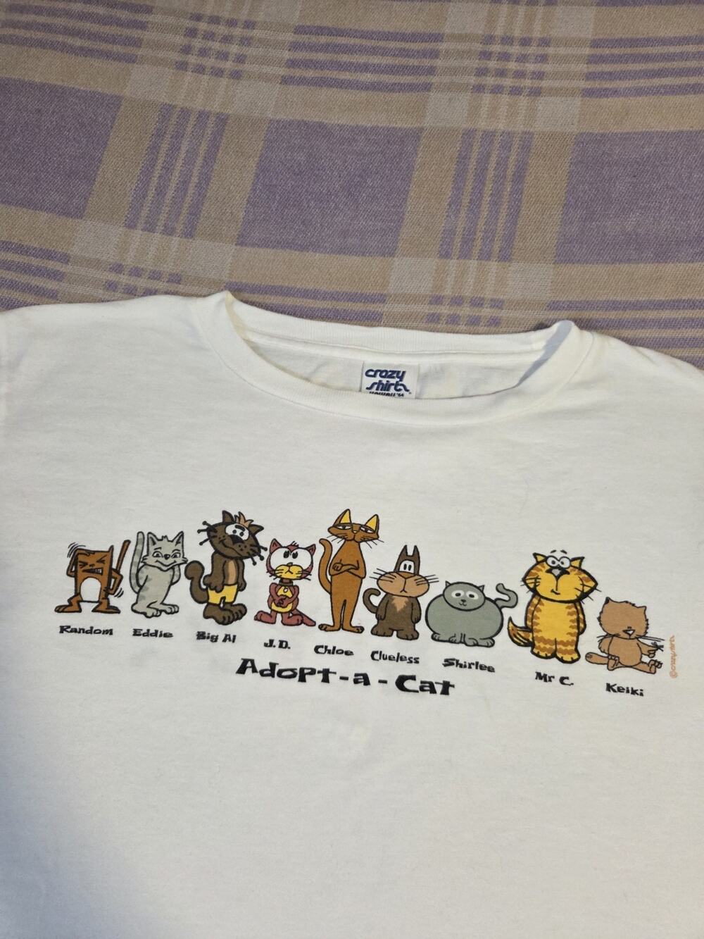 Vtg Crazy Shirts Adopt A Cat Hawaii Graphic T Shirt Womens XL 2000s 90s